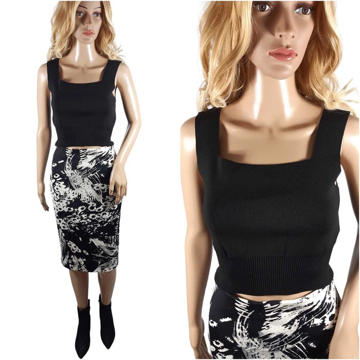 Nowy czarny croptop top prążek 36,S Primark z metką