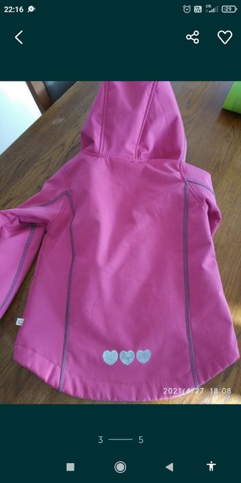 Kurtka parka róż 86/92