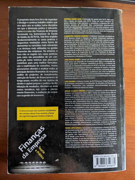 Livro Finanças da Empresa - Teoria e Prática 6.ª Edição