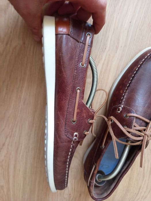 Мужские новые Кожаные туфли - топсайдеры Clarks 45 p.