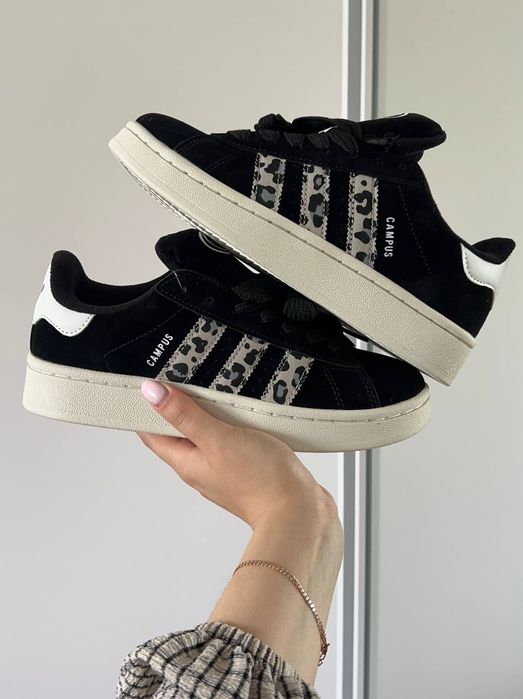 Жіночі Кросівки Adidas Campus "Black Leopard" Кроссовки Адидас Леопард