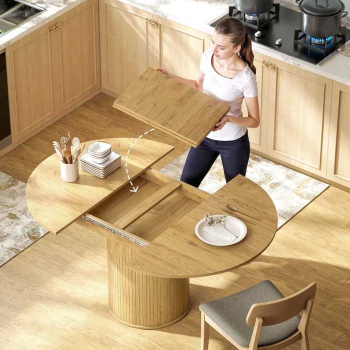 Mesa de jardim antar Extensível Redonda para 6-8 Pessoas
