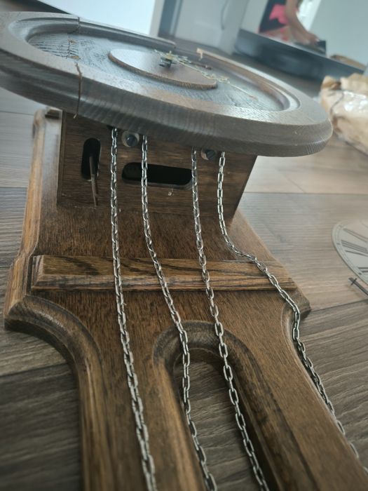 Mechanizm zegara +zegar drewniany obudowa uszkodzona