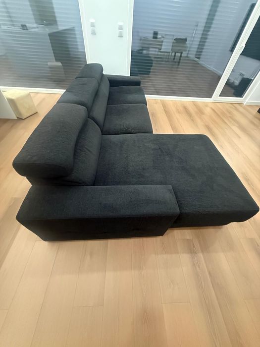 Sofá chaise lounge preto