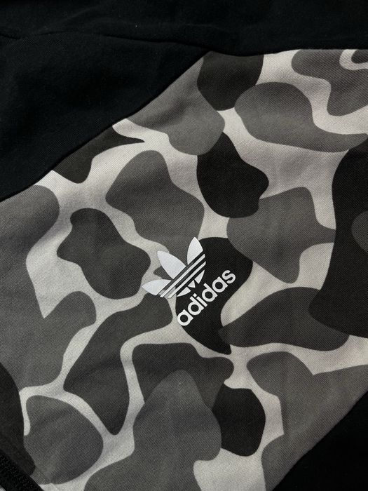 Adidas Big logo Camo Bluza rozpinana Track Jacket Rap Skate Streetwear