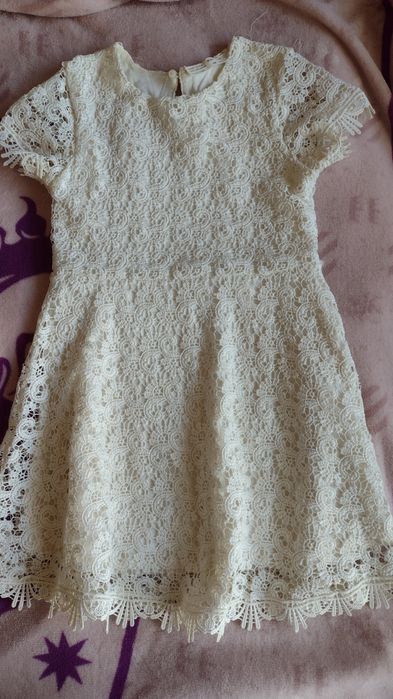 ZARA sukienka koronkowa r 134 140 ecru ażurowa Leżajsk • OLX.pl