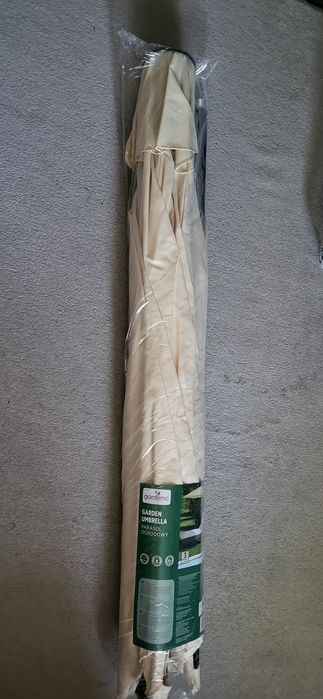 Nowy Parasol ogrodowy okrągły Śr.250cm Solidny Korba