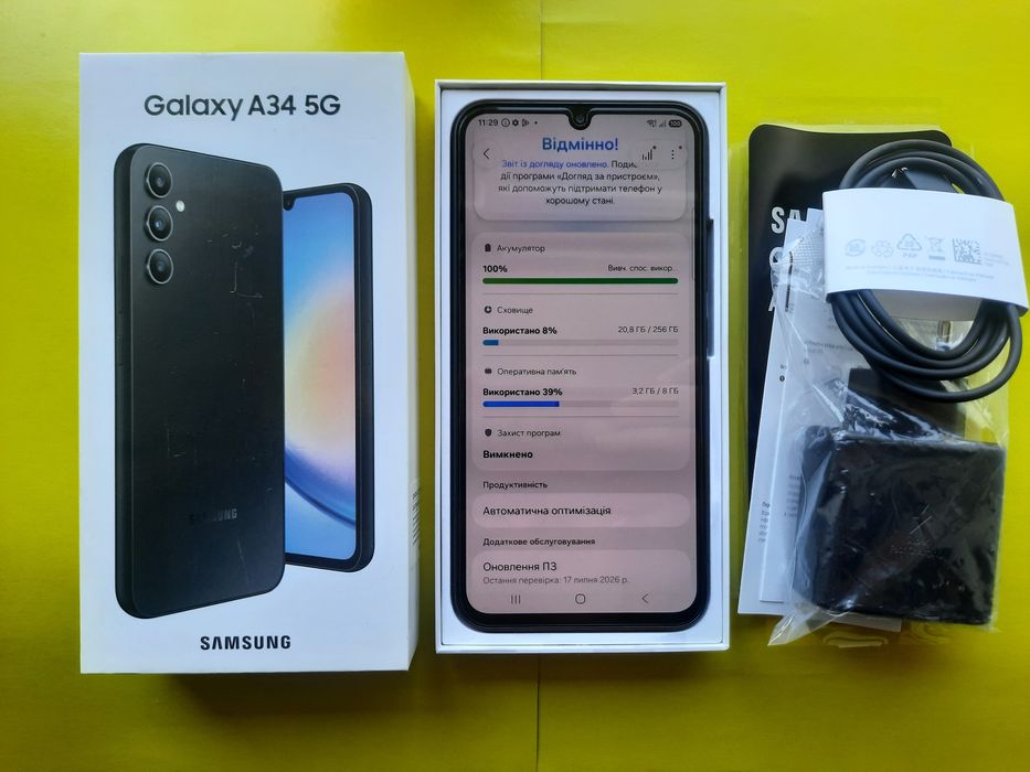 Телефон Samsung A34 / 8/256gb / Ідеальний стан / Майже новий / Комплект / A14 A15 A16 A17 A24 A25 26 A33 A34 A35 A51 A52 A53 A54 A71 A72 A73