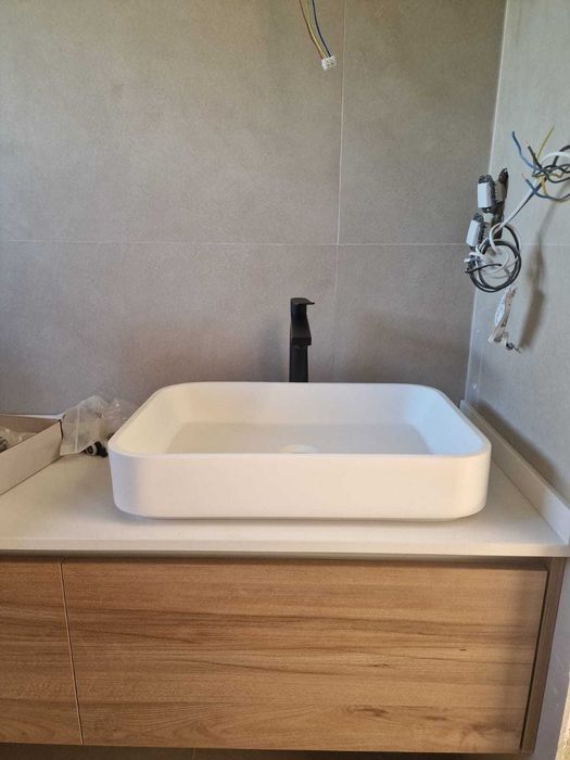 Lavatório de Bancada 60x40x11 (Mineral Fundido) - NOVO