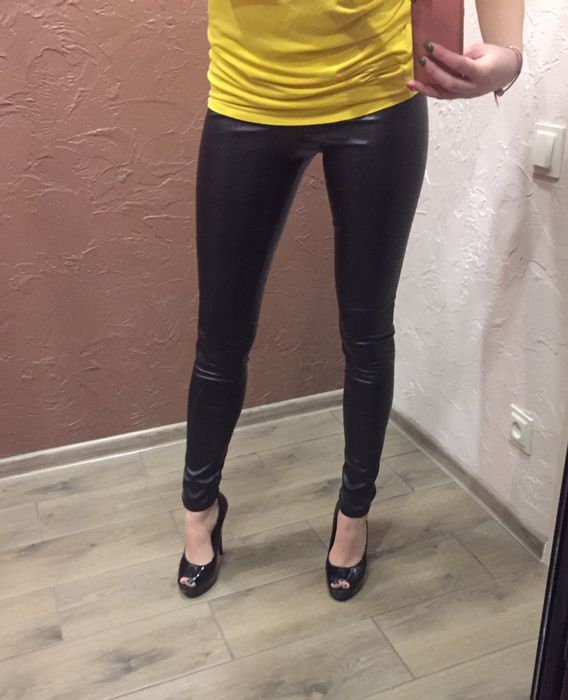 Лосины, эко-кожа, искусственная кожа