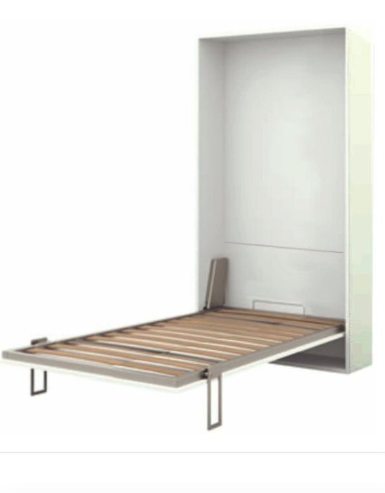 Cama oculta em pinho beje + colchão solteiro
