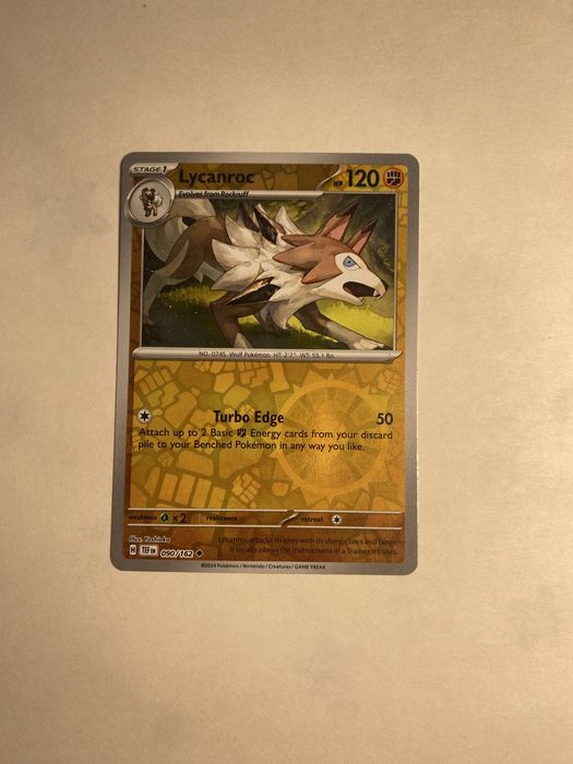 „Lycanroc” 090/162 reverse holo Karta Pokemon Oryginał