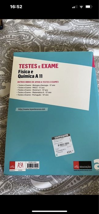 Livro de preparação para exame e teste físico e química