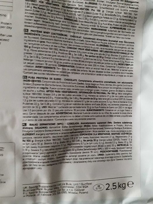 Bulk Pure Whey Protein 2.5kg novo selado