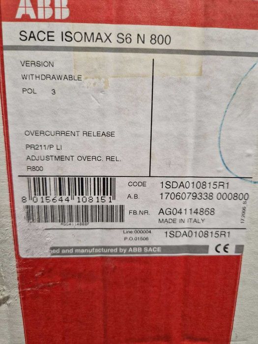 ABB 630A Tmax T5N 1SDA054396R1