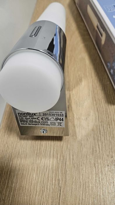 2x Srebrny kinkiet łazienkowy IP44 | Regulacja świecenia | Nowy