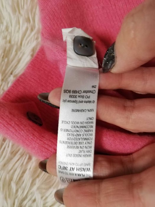 sweter 100% kaszmir Marks&Spencer xs 34 S 36 róż