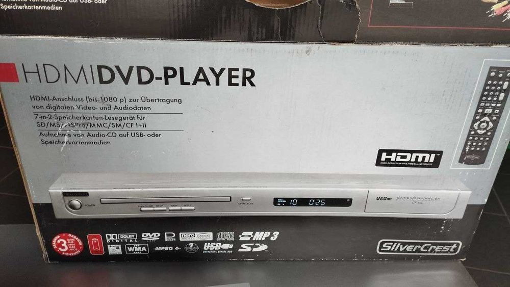 Leitor DVD HDMI Silvercrest KH 6520 - Como Novo na Caixa