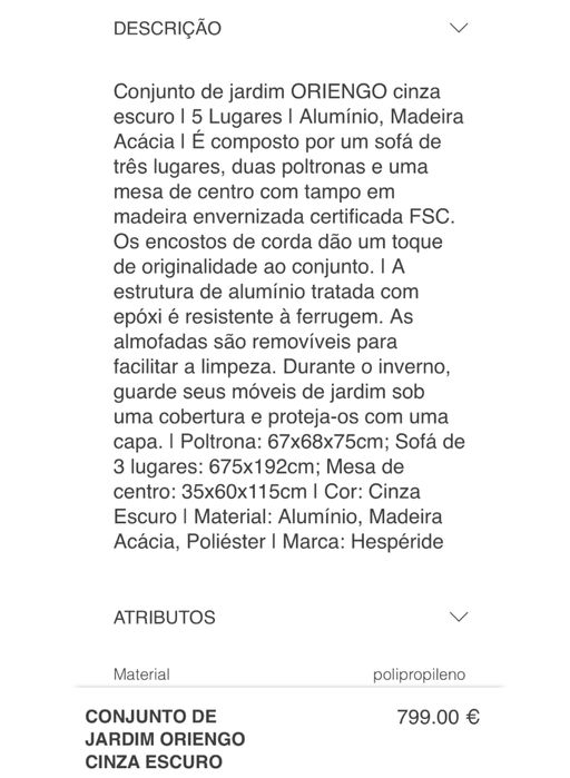 Conjunto de jardim em Rattan e Acácia