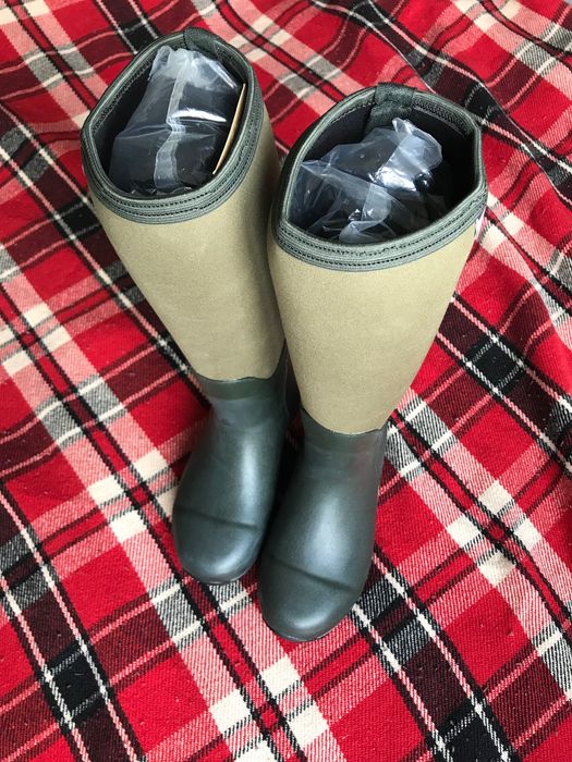 Сапоги резиновые, для рыбалки, Town & Country Neoprene Wellington Boot Green Unisex, унисекс