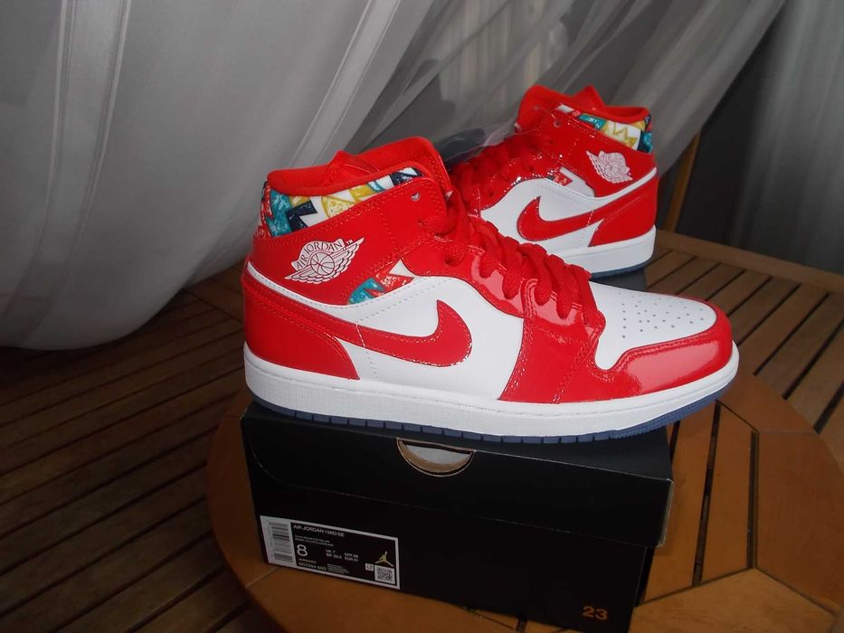 r41-26 cm) Nike JORDAN 1 Mid Barcelona Sweater Red Patent DC7294,-600  Poznań Ogrody • OLX.pl
