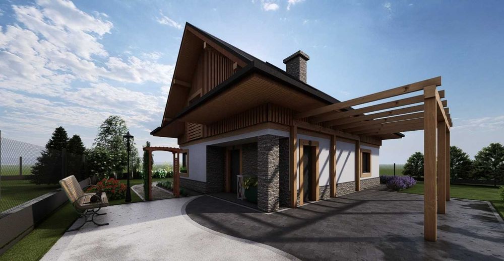 Działka z projektem 4 domów – Lipnica Wielka, małopolskie