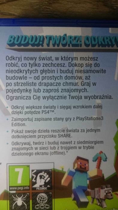 Minecraft ps4 playstation 4 PL lego spiderman little big 3 rayman PS4