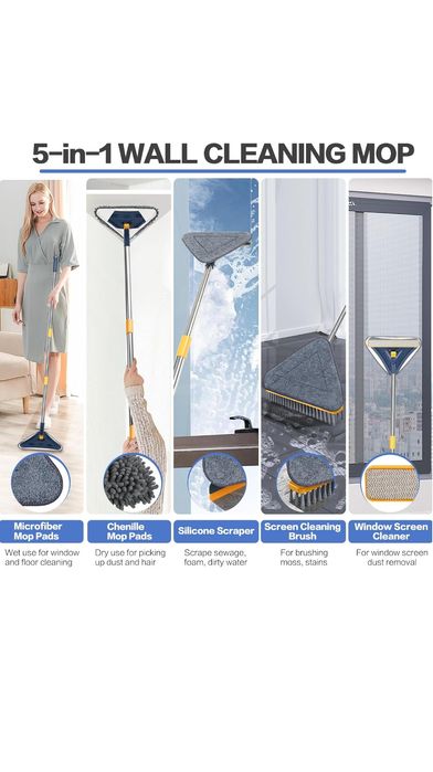 Телескопічна швабра для миття вікон авто стель прибирання в домі