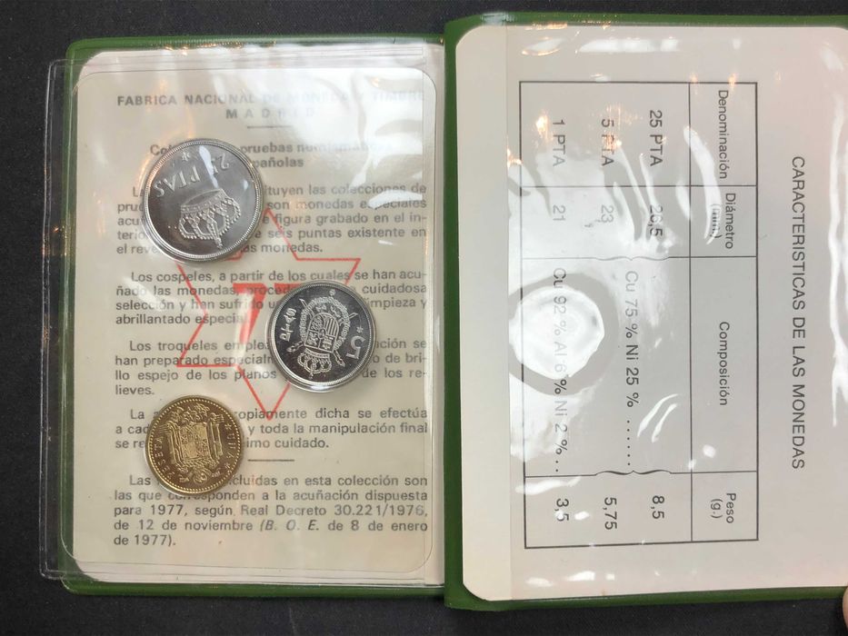 Espanha 1975 - Carteira Numismática Pesetas - Estrela 77