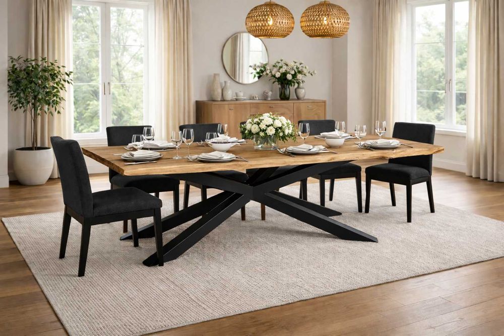 Stół Pająk Dębowy LOFT 100% Lite Drewno DĄB Rozkładany.