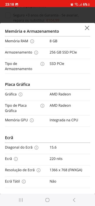 Portátil HP 15s-eq1025np