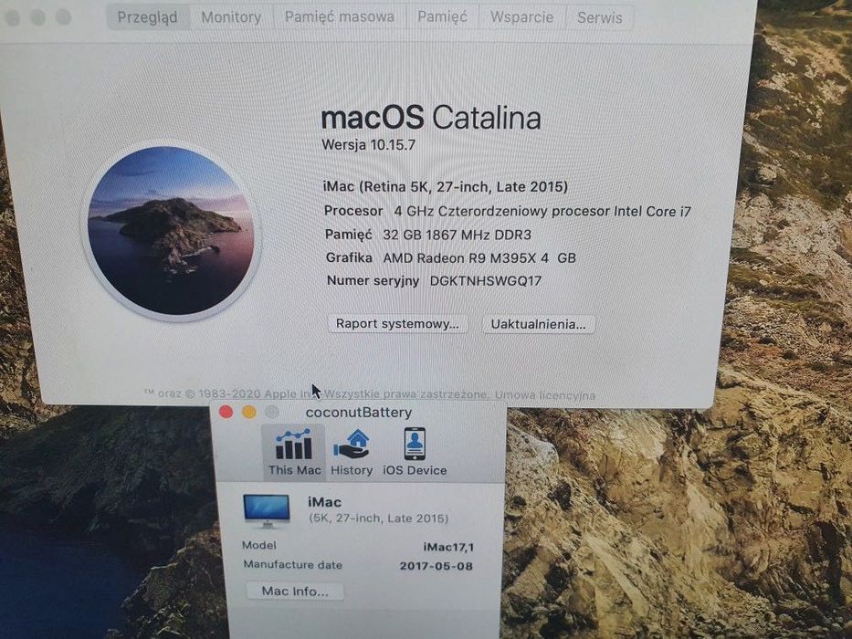 iMac 27 A1419  i7 RAM 32GB radeon 4GB 5K ssd1TB