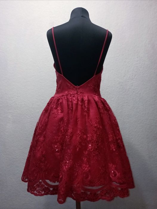 Красива вечірня святкова сукня червоного кольору | Коктейльна сукня