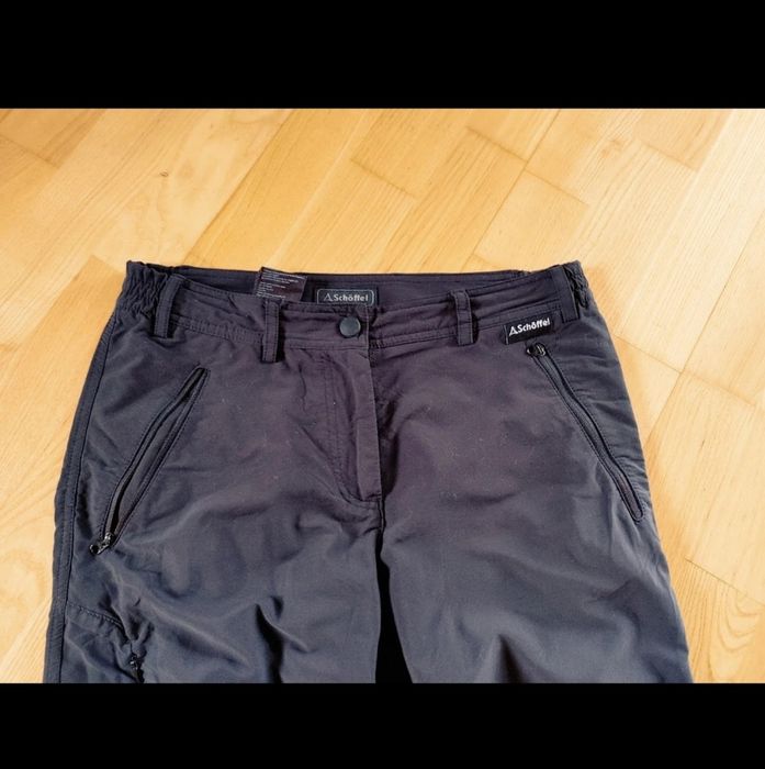 Szare czarne spodnie meskie schoffel