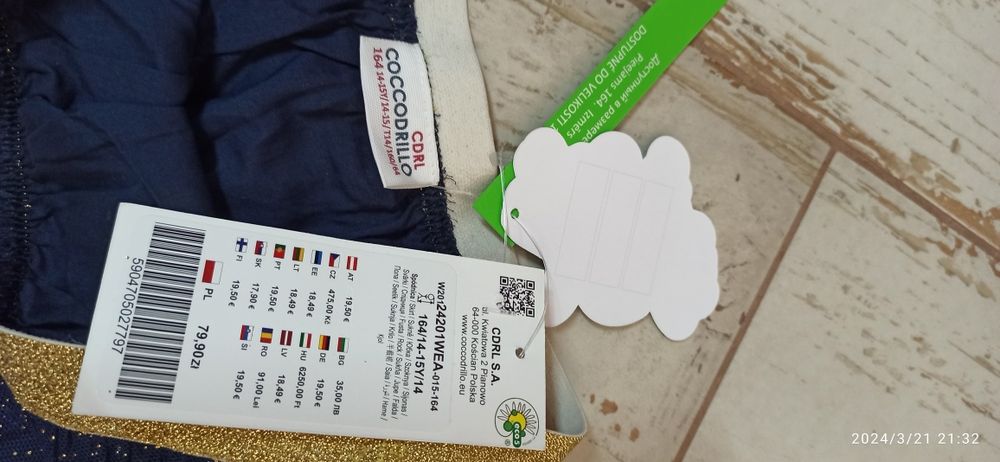 Nowa spódnica granatowa dla dziewczynki 164 Coccodrillo