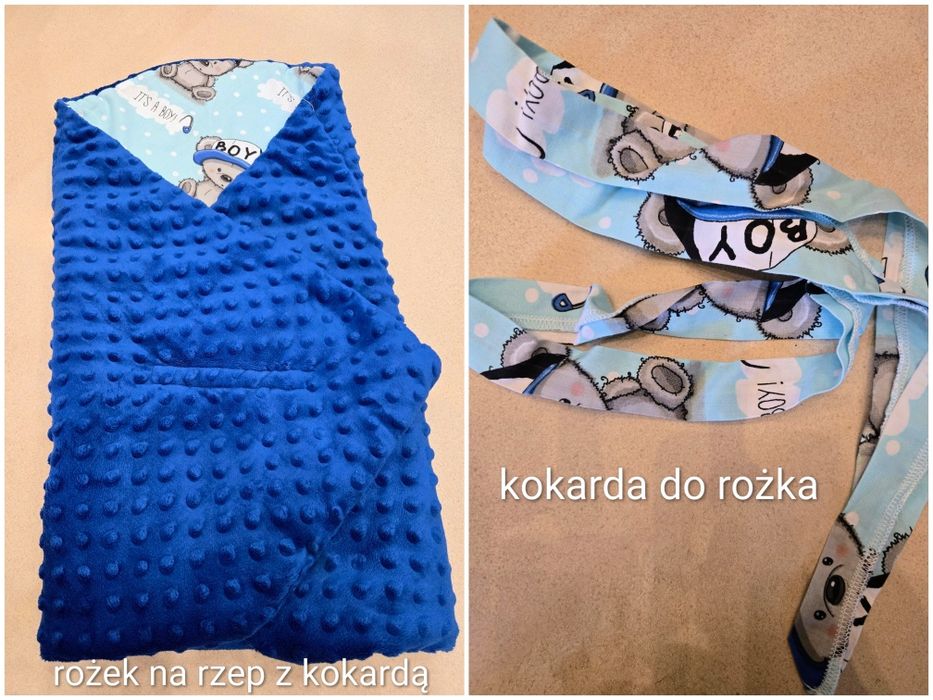 Wyprawka do łóżeczka, wózka niebieska. Duży zestaw. Minky. It's a boy.