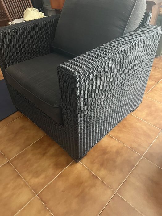 Cadeirões  ratttan  preto