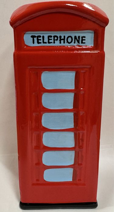 Skarbonka ceramiczna budka telefoniczna czerwona