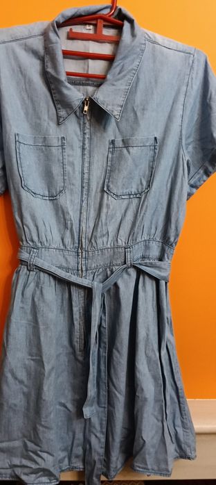 Vestido de ganga com fecho