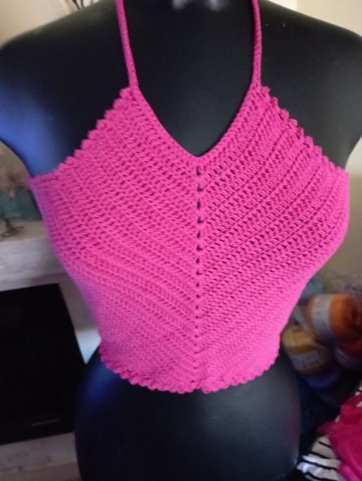 Top e soutiens em crochê
