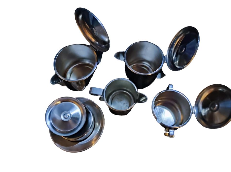 Serviço de chá em inox com bandeja