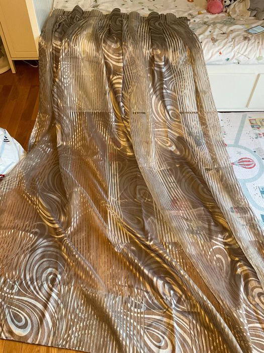 Brown Organza Curtains