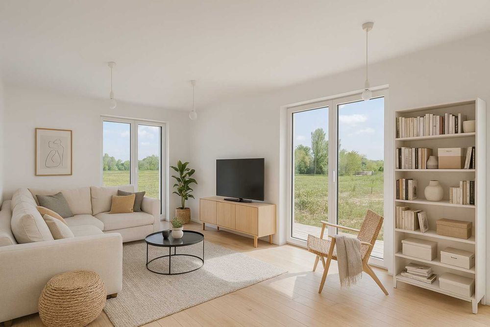 Nowy gotowy dom z odbiorem w Łodzi w spokojnej okolicy z dużą działką