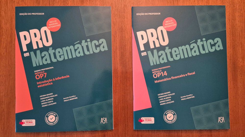 Vendo Dossier Professor e Manuais PRO EM MATEMÁTICA, Ano 3 - Profissional P5, P6, OP7, OP14 a OP18 - NOVO!