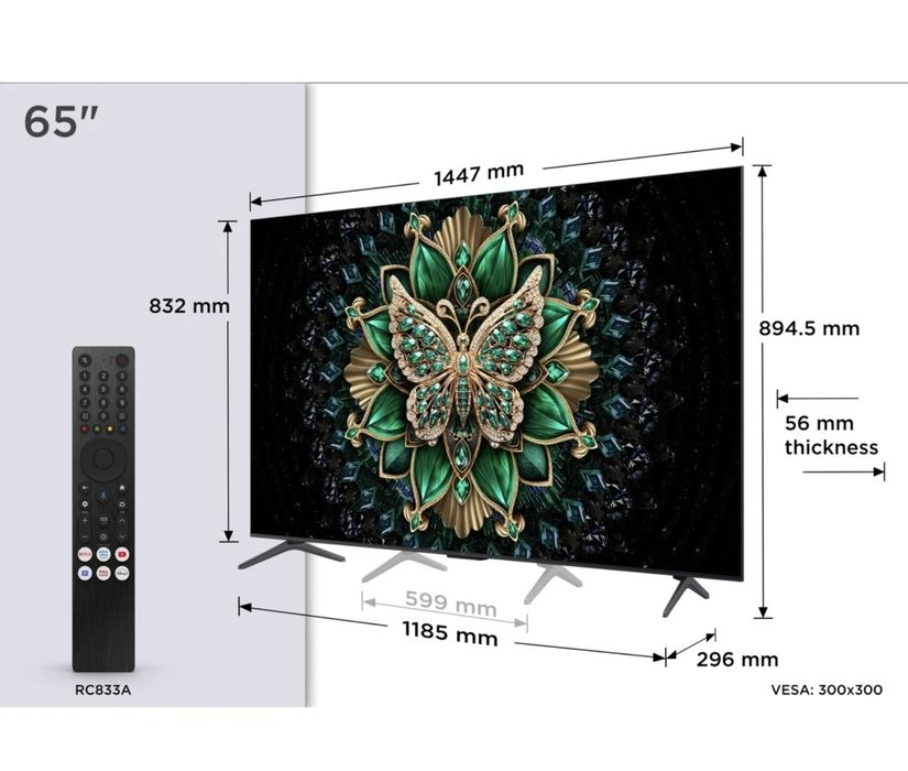 Smart tv Mini Led TCL 65 POLEGAGAS 65C6K  garantia 2029