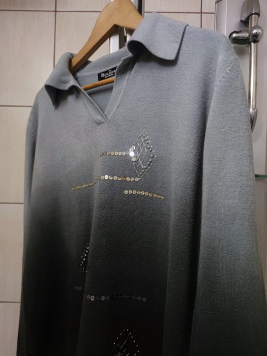 bluzka koszulka damska t-shirt sweter sweterek bluza siwa czarna XL XX