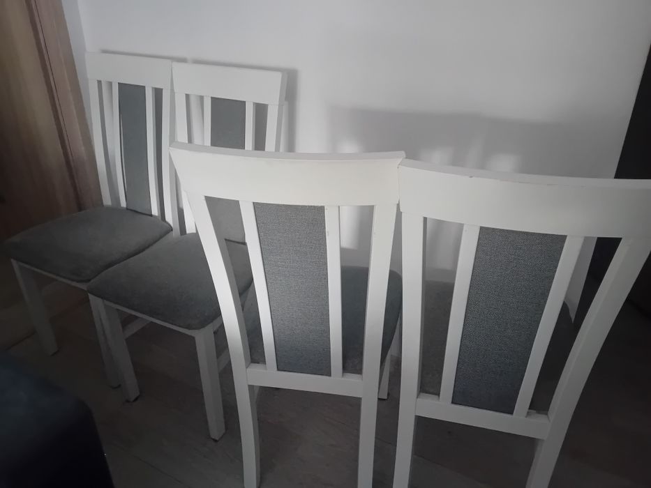 Krzesła 4szt siwe obicie