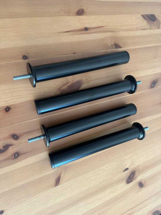 Nóżki meblowe metalowe do pufy IKEA GLOSTAD (4 szt.) Wysokość: 24 cm, średnica: 3 cm.