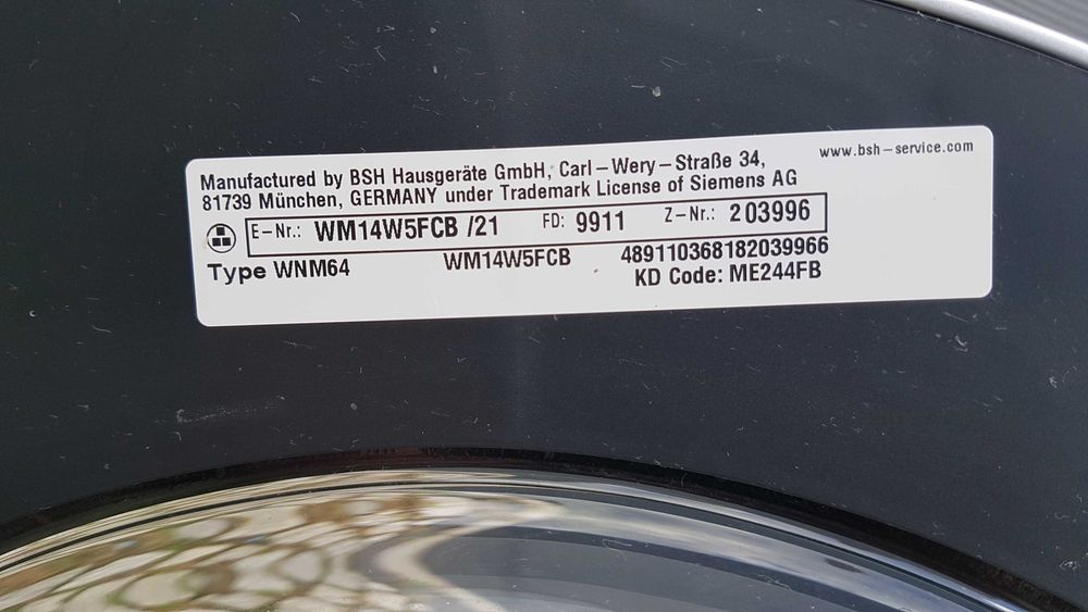 Pralka SIEMENS WM14W5FCB IQ700 9kg 1400 obr