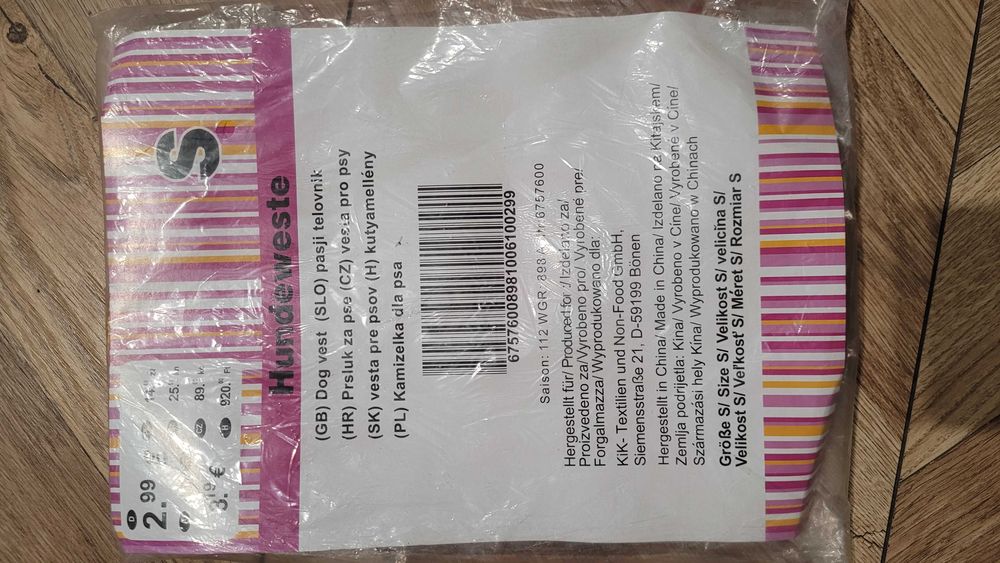 Małe ubranko dla psa różowe i niebieskie